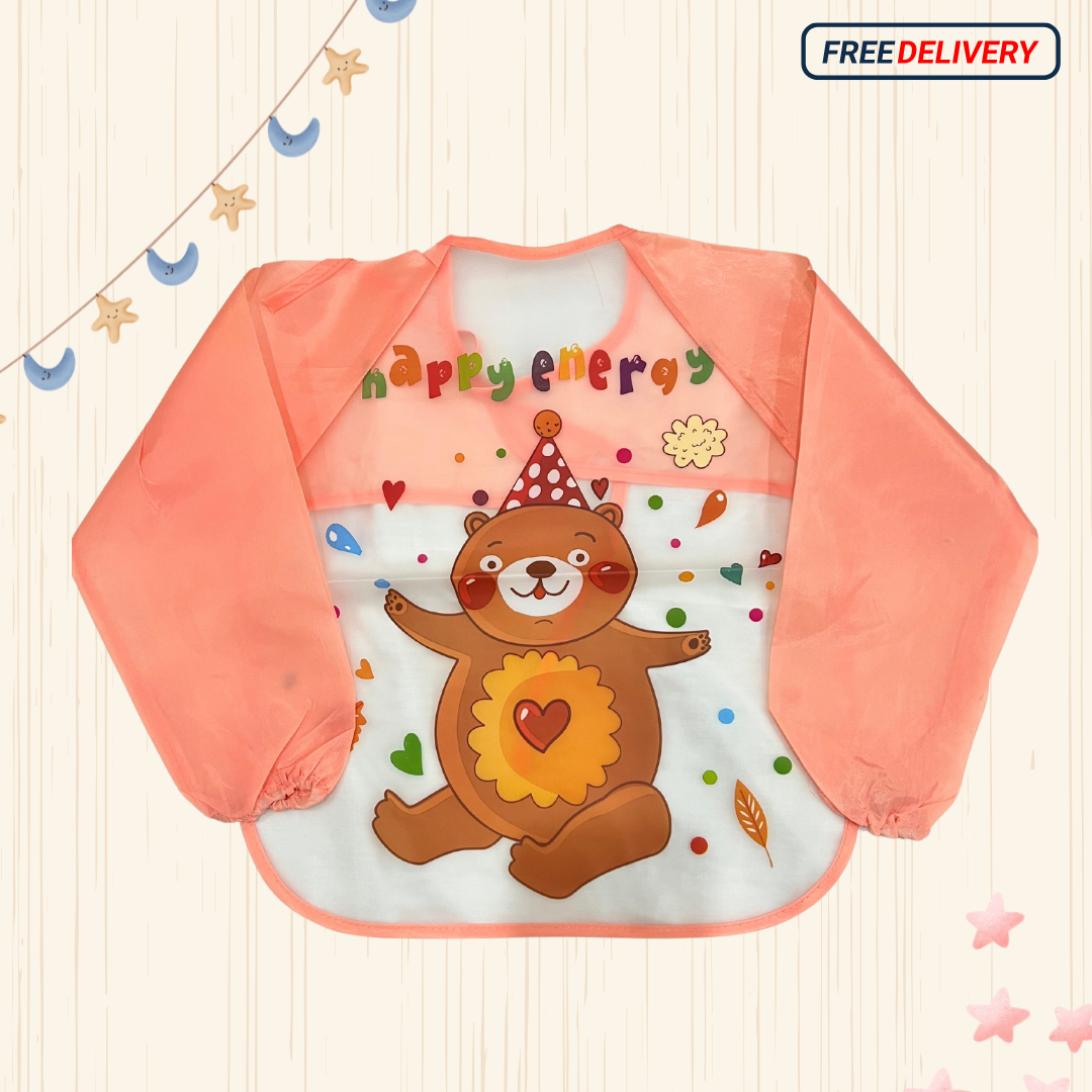 Peach Waterproof baby bib